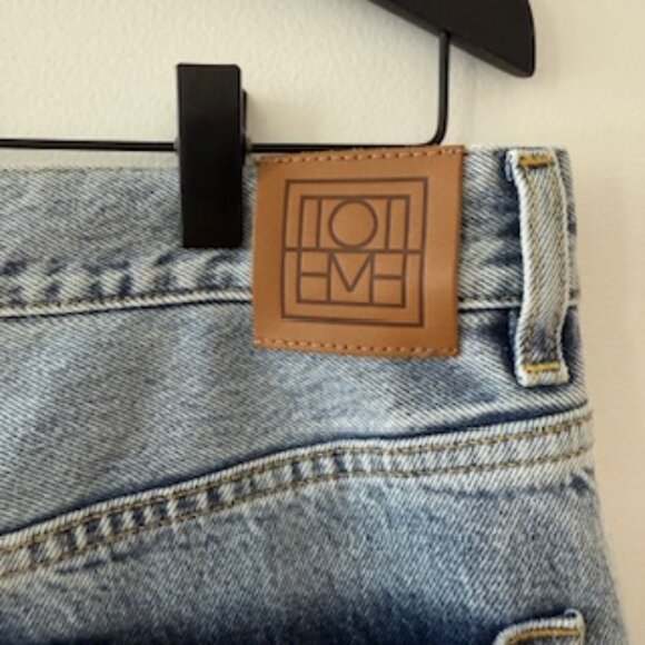 Toteme NWT! Wide Leg Denim Jeans in Cool Blue Size 29 waist/34 length - Picture 8 of 9
